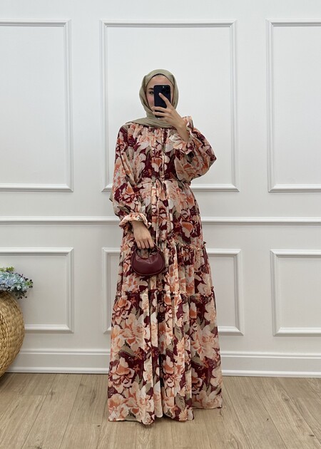 ANNA ELBİSE - Bordo