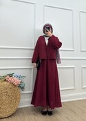 MİSTY ETEKLİ TAKIM - Vişne