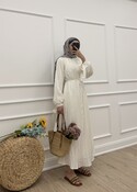 Aly elbise - Kırık beyaz