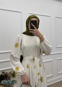Mesly elbise - Sarı çiçekli