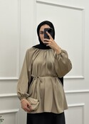 Saten Tunik - Vizon