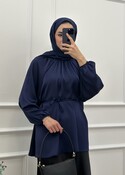 Saten Tunik - Lacivert