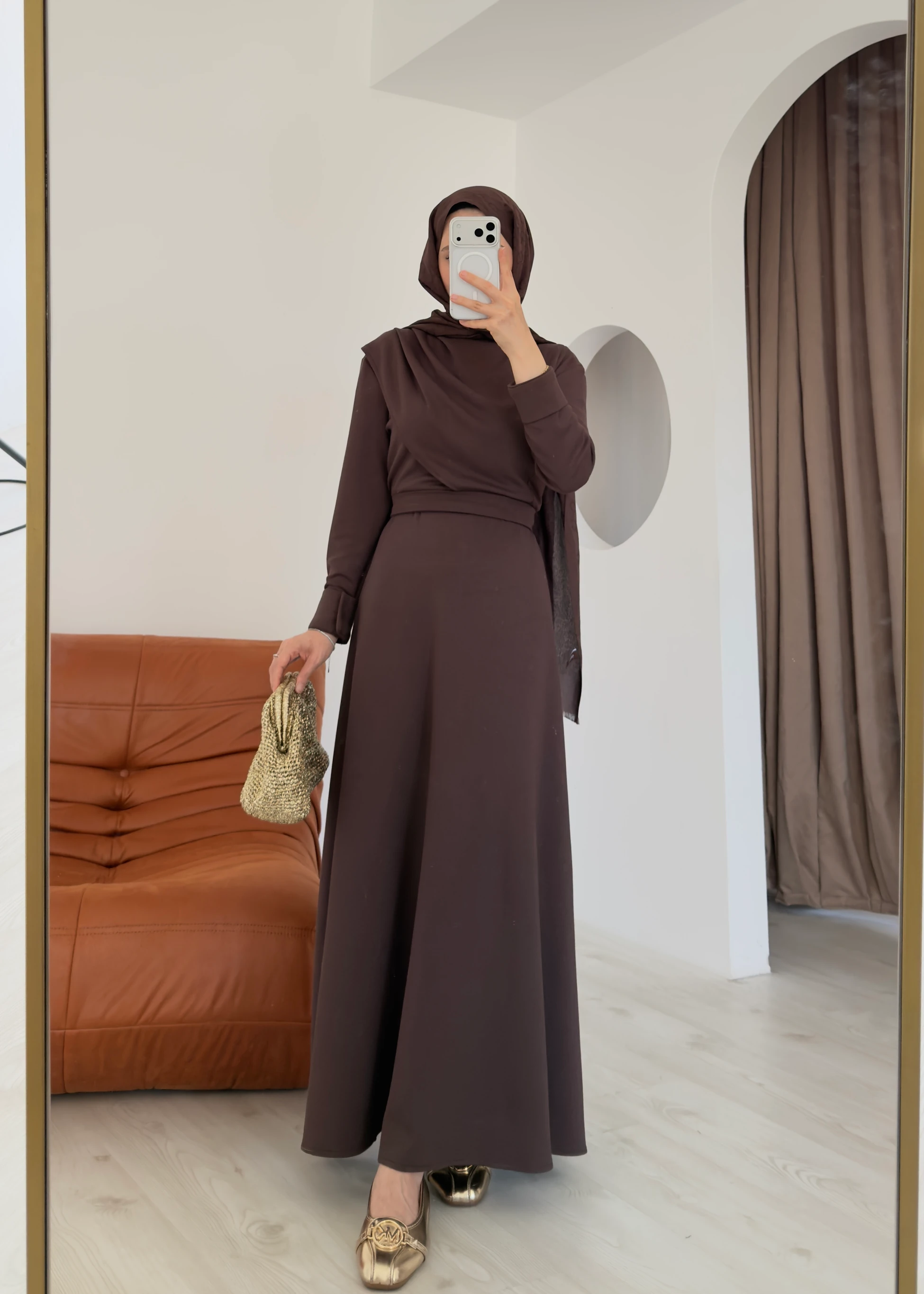 095 - Loly Oysho Elbise | Kahve